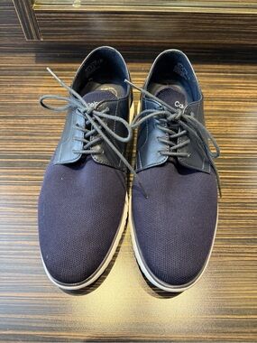 Calvin Klein Navy Mesh/Leather Derby Shoes